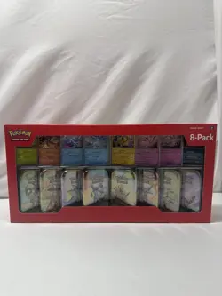 Pokemon TCG Prismatic Evolutions 8 Mini-Tin Bundle w/ Promo Cards COSTCO SEALED - Image 1