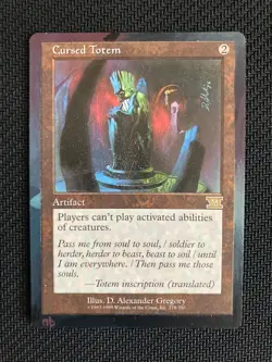 Cursed Totem (6th Edition) ALTERED in a floating border style, hand painted! - Image 1