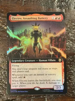 MTG Electro, Assaulting Battery - Extended Art Foil Magic Marvel Spider-Man - Image 1