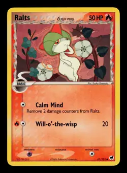 Ralts 61/101 - NM - Dragon Frontiers, EX Pokemon - Image 1