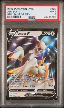 2022 POKEMON SWORD & SHIELD BRILLIANT STARS ARCEUS V #122 PSA 9 - Image 1