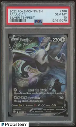 2022 Pokemon SWSH Silver Tempest #186 Lugia V Full Art PSA 10 GEM MINT - Image 1