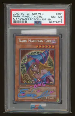 2003 YU-GI-OH! MFC-MAGICIAN'S FORCE #000 DARK MAGICIAN GIRL 1ST ED PSA 8 NM-MT - Image 1
