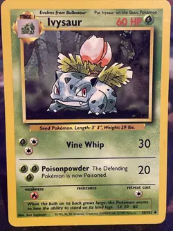 Ivysaur - 30/102 - Base Set - Unlimited - Vintage - Pokemon Card LP - Image 1