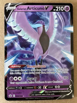 Galarian Articuno V - 058/198 - Pokemon Chilling Reign Sword Shield Rare Card NM - Image 1
