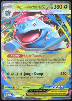 Pokemon TCG Mega Venusaur ex 003/132 2025 Mega Evolution Double Rare Card - NM - Image 1