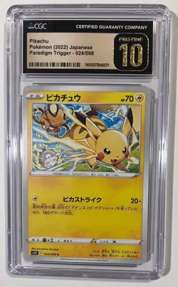 CGC 10 PRISTINE Pikachu 024/098 Paradigm Trigger Japanese Pokemon Card 2022!! - Image 1