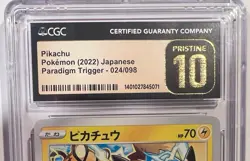 CGC 10 PRISTINE Pikachu 024/098 Paradigm Trigger Japanese Pokemon Card 2022!! - Image 2