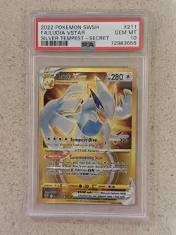 Pokemon TCG Lugia VSTAR Silver Tempest Secret Rare Card 211/195 PSA 10 - Image 1