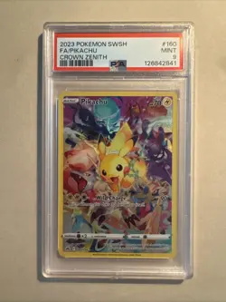 Pikachu Crown Zenith PSA 9 Mint #160 2023 Pokemon SWSH FA Pokemon Card - Image 1