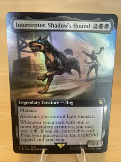 MTG Interceptor, Shadow's Hound Extended Art Foil Final Fantasy 147 FF6 NM Rare - Image 1