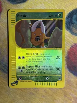 Pinsir 101/147 Aquapolis E Reader Series Reverse Holo Rare Pokemon Card MP - Image 2