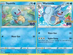 (2) Squirtle 015/078 Common, Wartortle 016/078 Uncommon Pokemon GO TCG NM - Image 1
