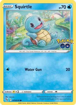 (2) Squirtle 015/078 Common, Wartortle 016/078 Uncommon Pokemon GO TCG NM - Image 2
