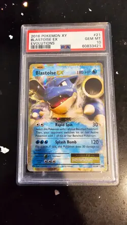 2016 Pokemon XY Blastoise EX Evolutions 21/108 PSA 10 GEM MT - Image 1