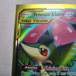 VENUSAUR & SNIVY GX 2019 Pokemon SM Cosmic Eclipse Tag Team #210/236 - Image 2
