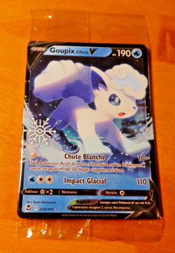 POKEMON FRANCAISE CARD HOLO CARTE GOUPIX V 033/195 PROMO FLOCON FR SCELLEE 2022 - Image 1