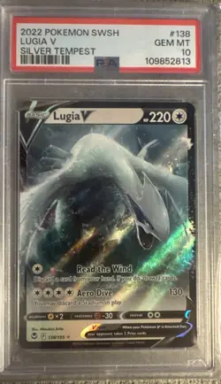 Pokemon Lugia V TCG Silver Tempest Holo Ultra Rare Card 138/195 PSA 10 - Image 1