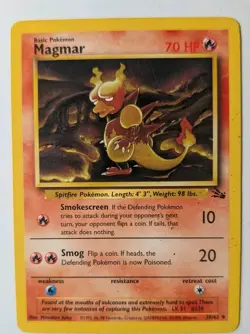 Pokemon TCG Magmar Fossil Card 39/62 Unlimited Uncommon - Image 1