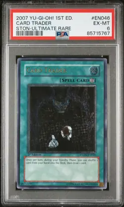 Yugioh TCG Card Trader 1st Ed. STON-EN046 PSA 6 MINT 2007 Ultimate Rare - Image 1