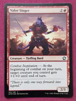 Magic The Gathering ADVENTURES IN FORGOTTEN REALMS FOIL VALOR SINGER card MTG - Image 1