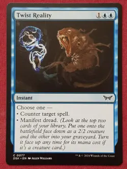 Magic The Gathering DUSKMOURN HOUSE OF HORROR TWIST REALITY blue card MTG - Image 1