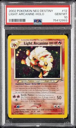 2002 POKEMON NEO DESTINY #12 LIGHT ARCANINE-HOLO PSA 10 - Image 1