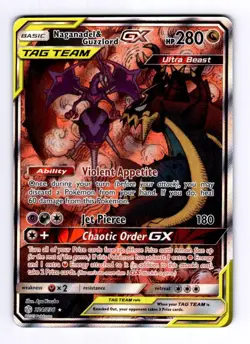 Naganadel & Guzzlord GX SM - Cosmic Eclipse #224 Ultra Rare Holo NM/LP Pokemon - Image 1