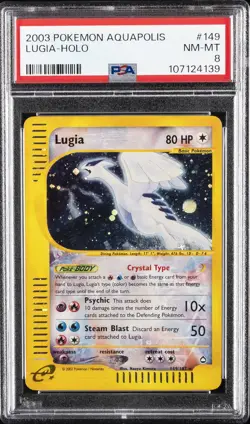 2003 POKEMON AQUAPOLIS #149 LUGIA-HOLO PSA 8 - Image 1