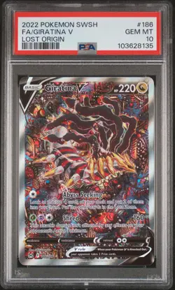 2022 POKEMON SWORD & SHIELD LOST ORIGIN #186 FULL ART/GIRATINA V PSA 10 - Image 1