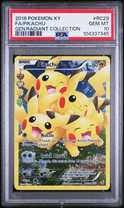 2016 POKEMON XY GENERATIONS RADIANT COLL #RC29 FULL ART/PIKACHU PSA 10 - Image 1