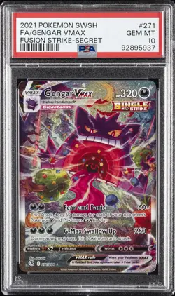 2021 POKEMON SWORD & SHIELD FUSION STRIKE SECRET FULL ART/GENGAR VMAX PSA 10 - Image 1