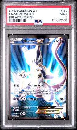 2015 POKEMON XY BREAKTHROUGH #157 FULL ART/MEWTWO EX PSA 9 - Image 1
