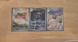 Paldean Fates Illustration Rare LOT Pokemon TCG Palafin Wugtrio Pawmi IR Holo NM - Image 1