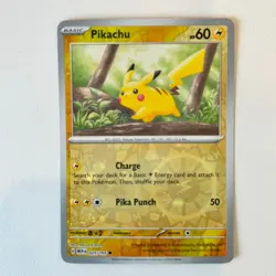 Pokemon 151 Reverse Holo Cosmo Set 4 Cards Pikachu Squirtle Charmander Bulbasaur - Image 5