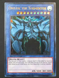Yugioh Obelisk The Tormentor LC01-EN001 Ultra Rare Limited Edition NM - Image 1