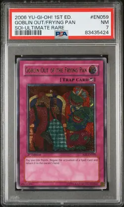 Yugioh PSA 7 NM-MT Goblin Out of the Frying Pan SOI-EN059 1st Ed. Ultimate Rare - Image 1