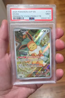Pokemon TCG Eevee 173 Promo Prismatic Evolutions Holo Card PSA 9 - Image 1