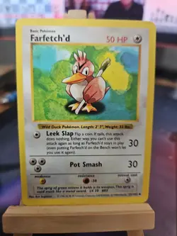 Pokemon TCG Farfetch'd Base Set, Shadowless Uncommon Card 27/102 LP Condition - Image 2