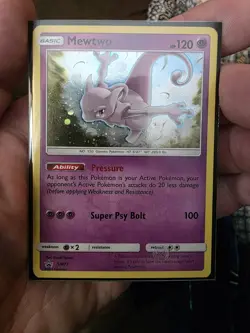 Pokemon TCG Mewtwo SM77 Cosmic Holo Black Star Promo Card NM - Image 1