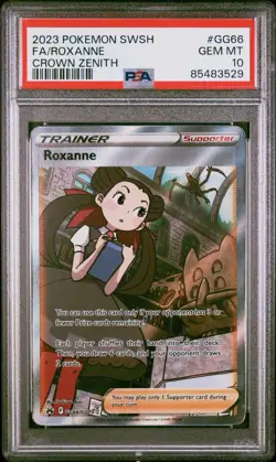 PSA 10 Roxanne GG66/GG70 Crown Zenith Full Art Pokemon Card - Image 1