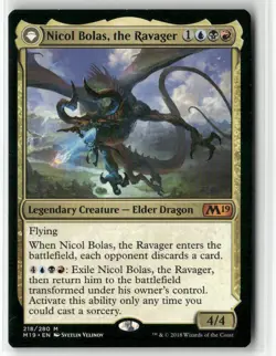 Magic The Gathering core 19- Nicol Bolas, the Ravager - Mythic #218/280 - Image 1