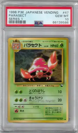 PSA 10 GEM MINT Parasect #47 1998 Pokemon Japanese Vending Series 1 - Image 1