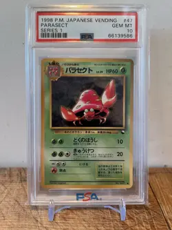 PSA 10 GEM MINT Parasect #47 1998 Pokemon Japanese Vending Series 1 - Image 3