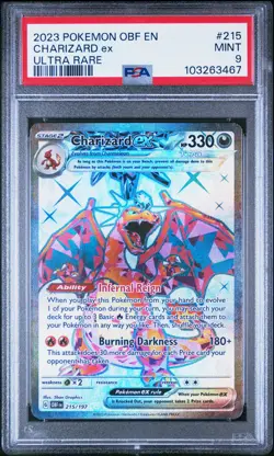 2023 POKEMON OBF EN-OBSIDIAN FLAMES ULTRA RARE #215 CHARIZARD EX PSA 9 - Image 1