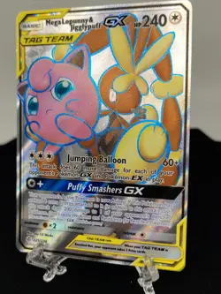 2019 Cosmic Eclipse Pokemon Mega Lopunny & Jigglypuff GX Tag Team #225/236 LP !! - Image 3