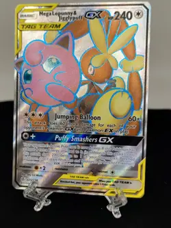 2019 Cosmic Eclipse Pokemon Mega Lopunny & Jigglypuff GX Tag Team #225/236 LP !! - Image 5