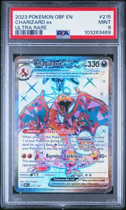 2023 POKEMON OBF EN-OBSIDIAN FLAMES ULTRA RARE #215 CHARIZARD EX PSA 9 - Image 1