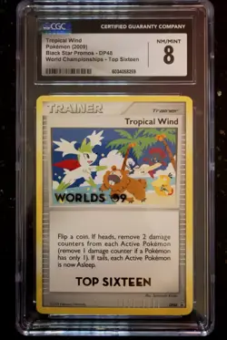 2009 Pokemon Promo World Championships Top 16 Tropical Wind #DP48 CGC 8 - Image 1
