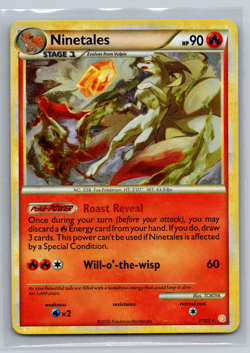 Pokemon TCG Ninetales 7/123 Holo Rare - HGSS HeartGold & SoulSilver - LP - Image 1